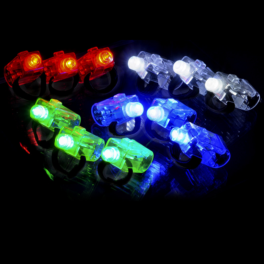 10Pcs LED Finger Lights Finger Ring Glow Stick for Kids Adults Bright Party  | eBay