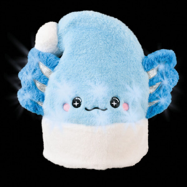 LIGHT-UP BLUE AXOLOTL SANTA HAT