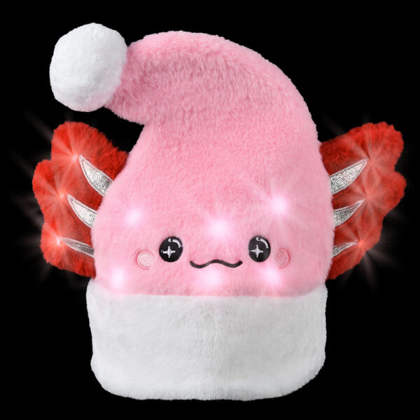 LIGHT-UP PINK AXOLOTL SANTA HAT