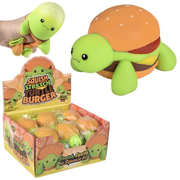 4" SQUISH AND STRETCH TURTLE BURGER 12CT