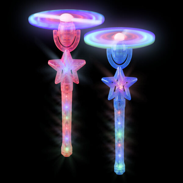 14" LIGHT-UP STAR SPINNER WINDMILL WAND