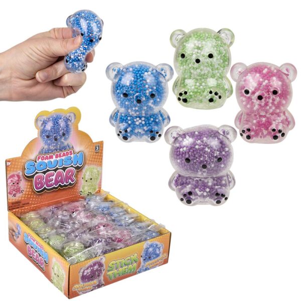 1.75" MINI SQUEEZY FOAM BEAD BEAR 24CT