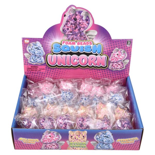 2.3" MINI SQUEEZY FOAM BEAD UNICORN 24CT - Image 5