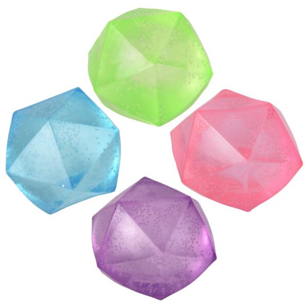 (T) 2.25" GLOW IN DARK SUGAR POLYHEDRON BALL 12CT - Image 2