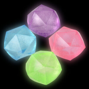(T) 2.25" GLOW IN DARK SUGAR POLYHEDRON BALL 12CT