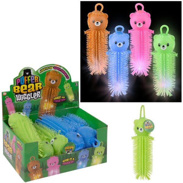 8" BEAR PUFFER LIGHT-UP WIGGLER 12CT