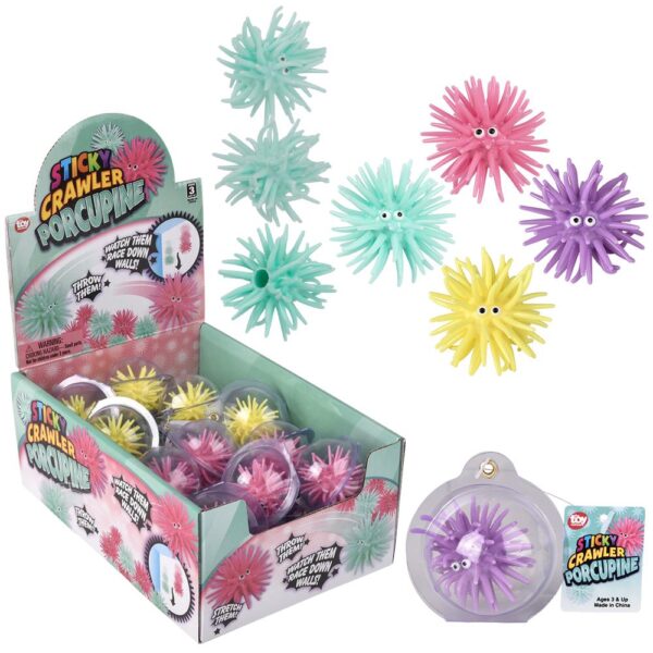(T) 1.5" STICKY CRAWLING PORCUPINE 24CT