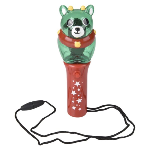 LIGHT UP XMAS REINDEER MINI SPINNG WAND NECKLACE 4.75" - Image 3