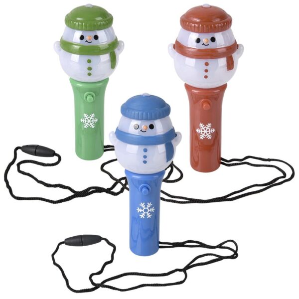 LIGHT UP SNOWMAN MINI SPINNING WAND NECKLACE 4.5" - Image 3