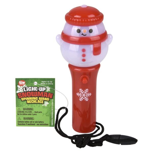 LIGHT UP SNOWMAN MINI SPINNING WAND NECKLACE 4.5" - Image 5