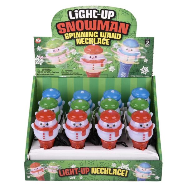 LIGHT UP SNOWMAN MINI SPINNING WAND NECKLACE 4.5" - Image 6