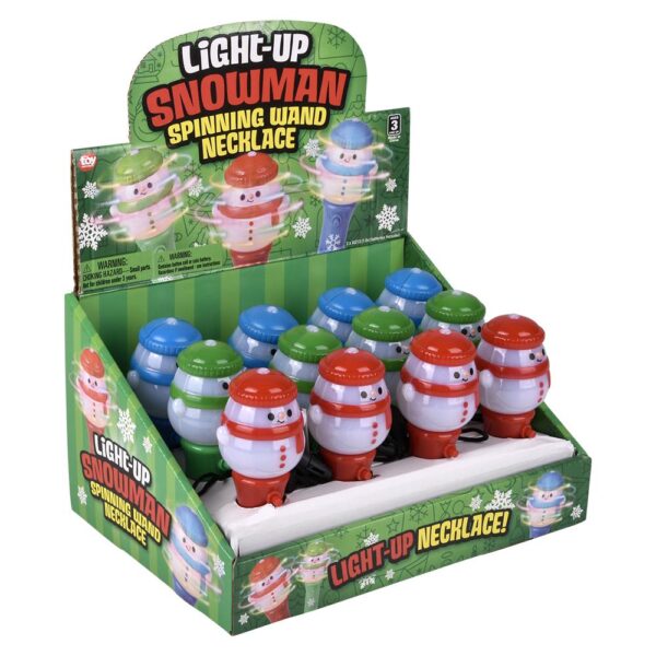 LIGHT UP SNOWMAN MINI SPINNING WAND NECKLACE 4.5" - Image 7