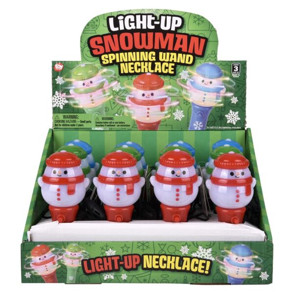 LIGHT UP SNOWMAN MINI SPINNING WAND NECKLACE 4.5" - Image 8
