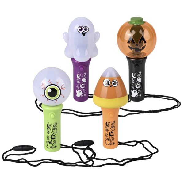 HALLOWEEN MINI LIGHT UP SPINNING WAND NECKLACE 4.5" - Image 3