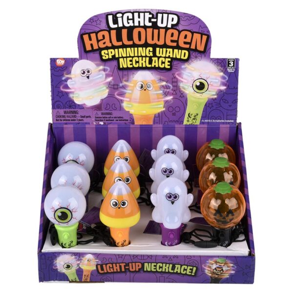 HALLOWEEN MINI LIGHT UP SPINNING WAND NECKLACE 4.5" - Image 6