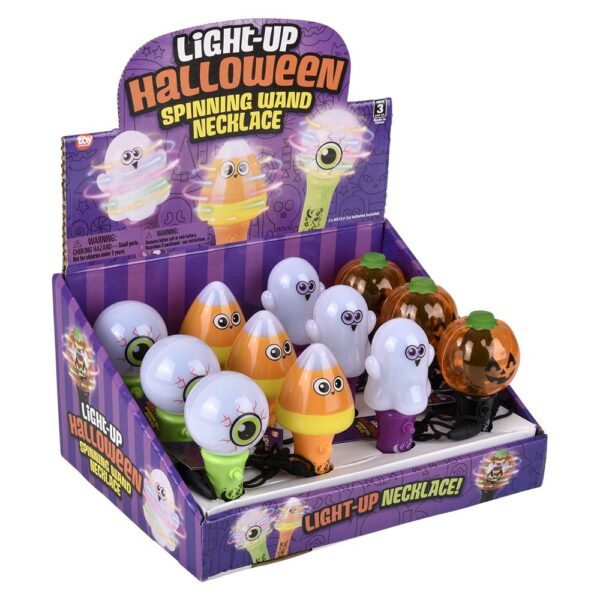 HALLOWEEN MINI LIGHT UP SPINNING WAND NECKLACE 4.5" - Image 7