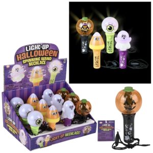 HALLOWEEN MINI LIGHT UP SPINNING WAND NECKLACE 4.5"
