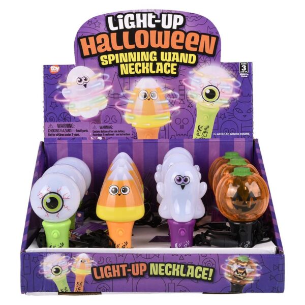 HALLOWEEN MINI LIGHT UP SPINNING WAND NECKLACE 4.5" - Image 8