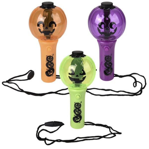 JACK O LANTERN LIGHT UP SPINNING WAND NECKLACE 4.5" - Image 3