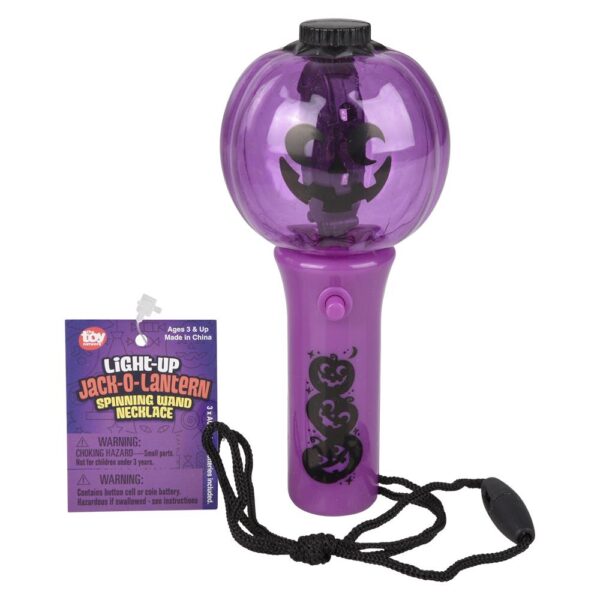 JACK O LANTERN LIGHT UP SPINNING WAND NECKLACE 4.5" - Image 5