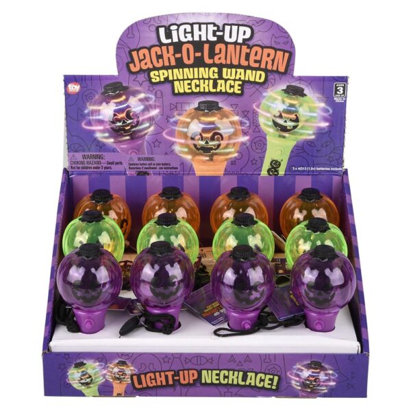 JACK O LANTERN LIGHT UP SPINNING WAND NECKLACE 4.5" - Image 6