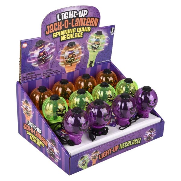 JACK O LANTERN LIGHT UP SPINNING WAND NECKLACE 4.5" - Image 7
