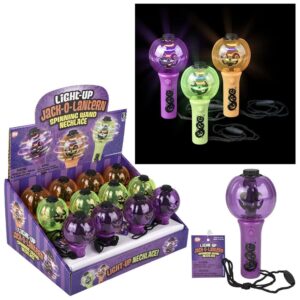 JACK O LANTERN LIGHT UP SPINNING WAND NECKLACE 4.5"