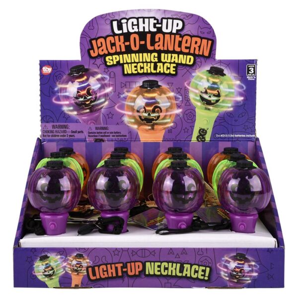 JACK O LANTERN LIGHT UP SPINNING WAND NECKLACE 4.5" - Image 8
