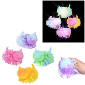 (T) 5.5" LIGHT-UP SHAGGY CAT PUFFER