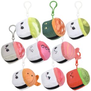 3" SUSHI EMBROIDERED FACES BACKPACK CLIP