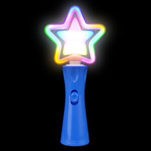 9" NEON SPINNING STAR WAND